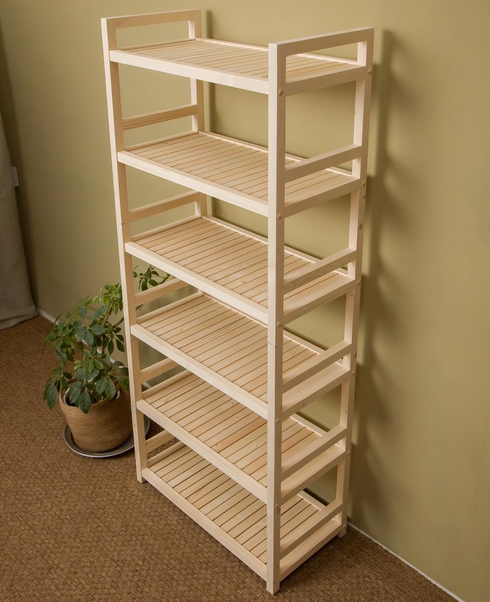 Деревянные стеллажи, тумбочки, этажерки на колесиках