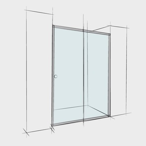 Душевое ограждение в нишу (раздивижная система закрытого трека)