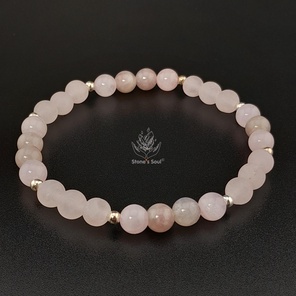 Браслет из натуральных камней: розовый кварц