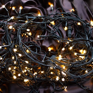 Гирлянда Нить-каучук 100 LED 10 м, с flash-эффектом, провод каучук ⌀3мм, соединяется до 50м, IP65
