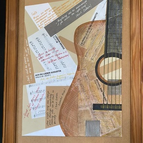 Guitar Collage with Music Quotes – Folk & Classical Wall Art, Inspirational Home Decor
