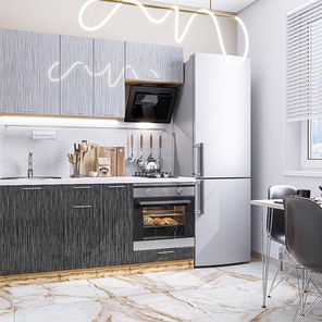 Валерия-М-06 Серый металлик дождь светлый/Черный металлик дождь