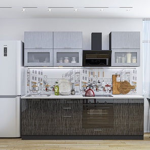 Валерия-М-01 Серый металлик дождь светлый/Черный металлик дождь