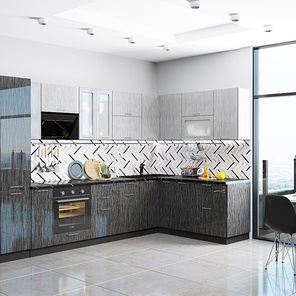 Валерия-М-05 Серый металлик дождь светлый/Черный металлик дождь