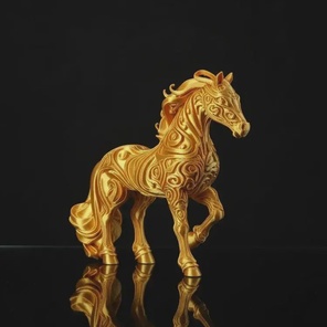 Лошадь золотая статуэтка