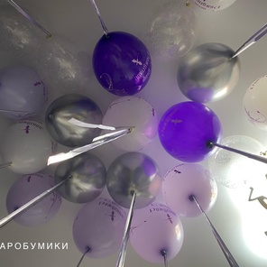 Шар с рисунком, с дождиком