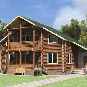 ДОМ ИЗ БРЕВНА ДВУХЭТАЖНЫЙ (03)