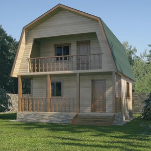 ДОМ ИЗ БРУСА ДВУХЭТАЖНЫЙ (05)