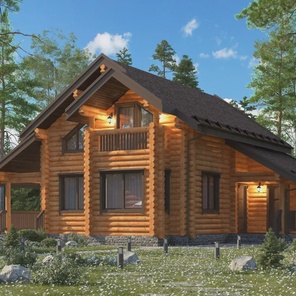 ДОМ ИЗ БРЕВНА ДВУХЭТАЖНЫЙ (01)