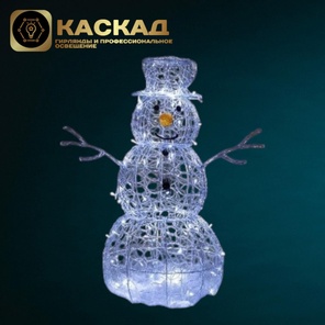 Светодиодная фигура "Снеговик", Белый, 90*50см