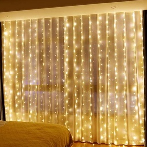 Гирлянда штора 3х2,5м, теплый белый
