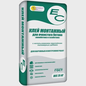 ЕС клей монтажный для газоб 25кг