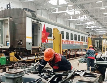 Капитальный ремонт электропоездов ЭП2Д на УП «Барановичское отделение Белорусской железной
дороги» локомотивное депо Барановичи.